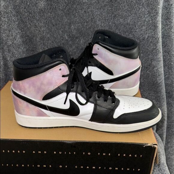 Air Jordan Retro 1 Black White purple Shoes main image 6
